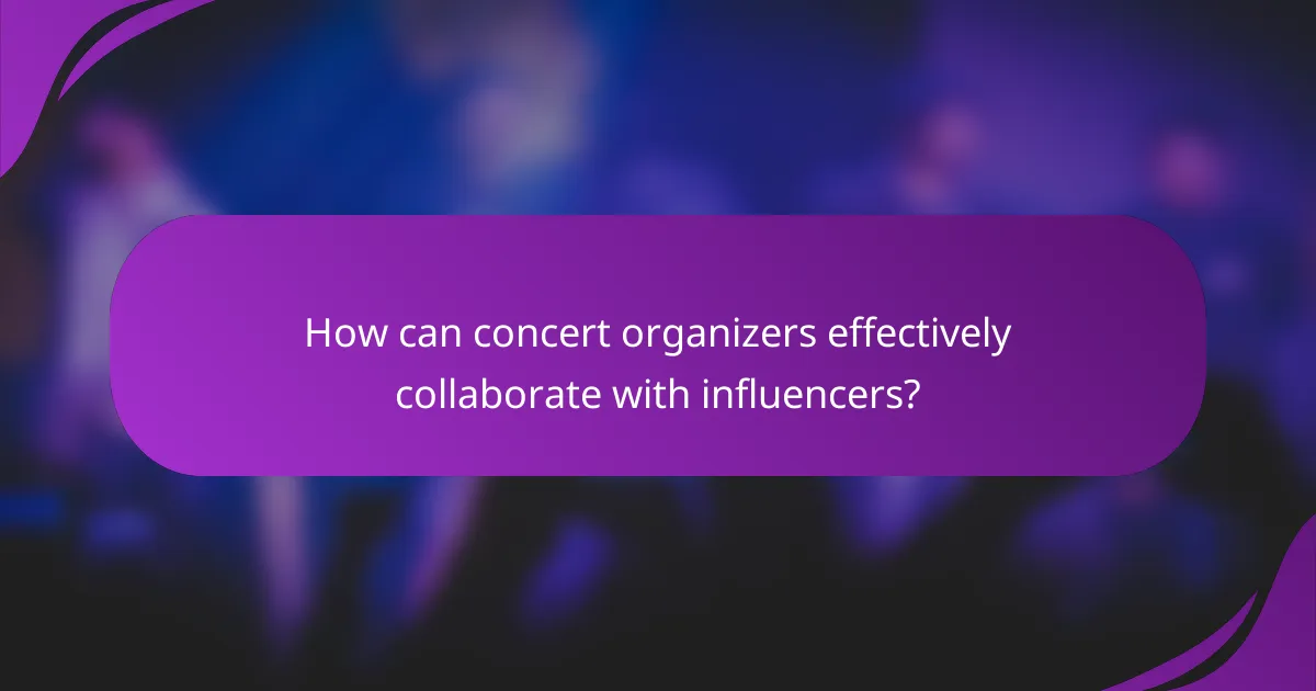 How can concert organizers effectively collaborate with influencers?