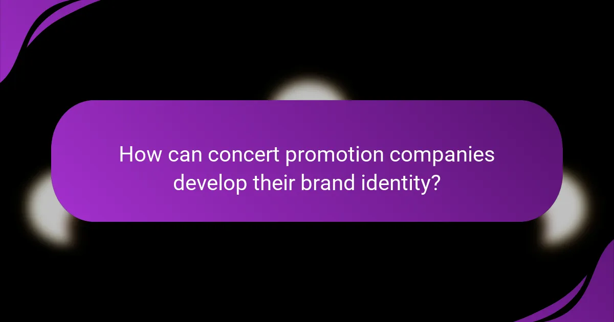 How can concert promotion companies develop their brand identity?
