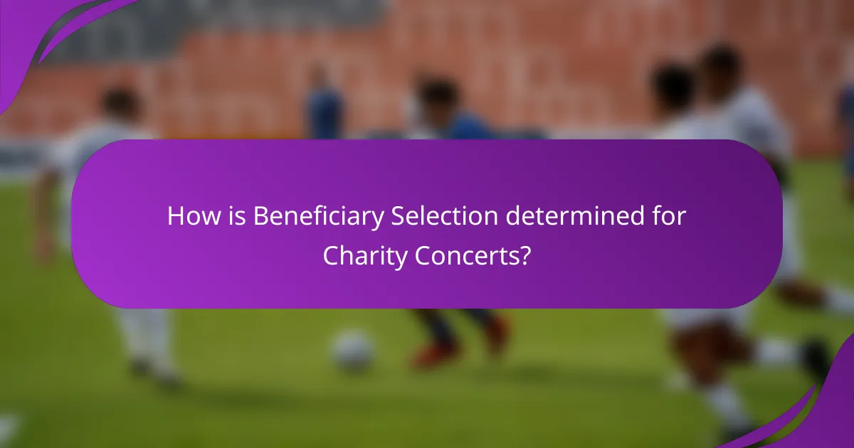 How is Beneficiary Selection determined for Charity Concerts?