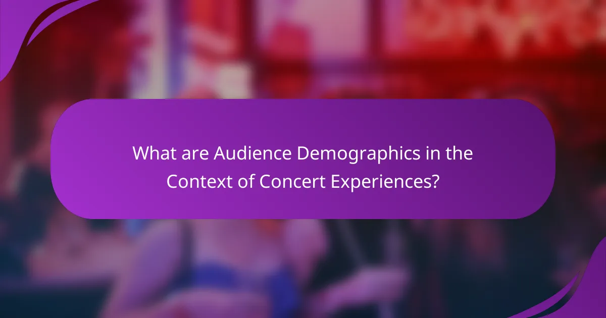 What are Audience Demographics in the Context of Concert Experiences?