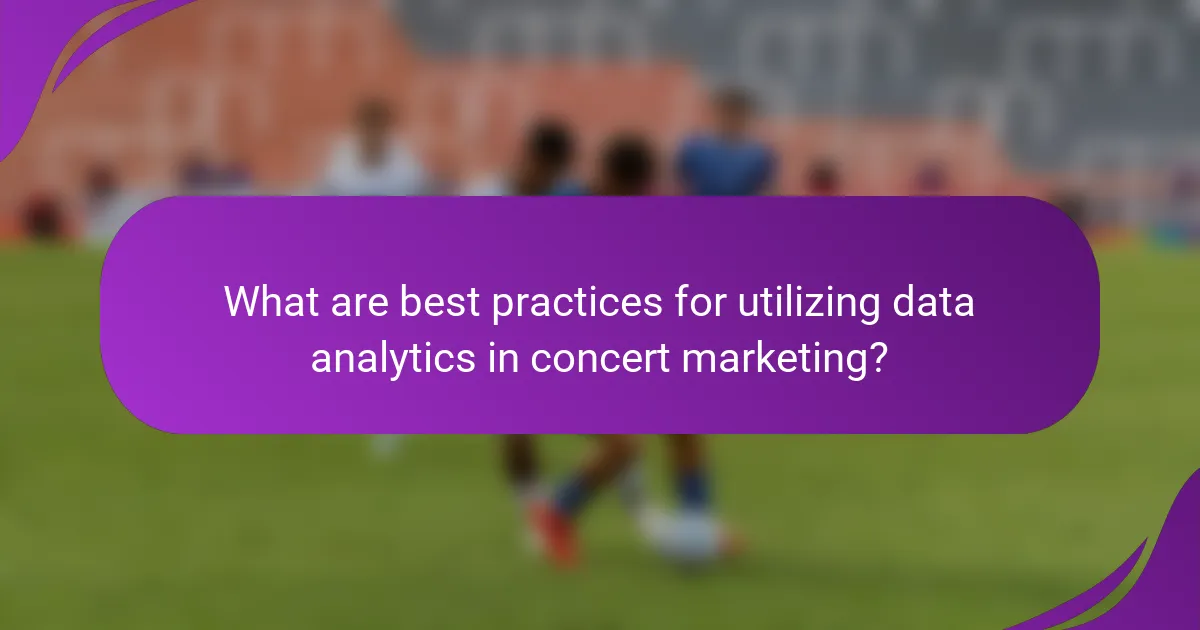 What are best practices for utilizing data analytics in concert marketing?