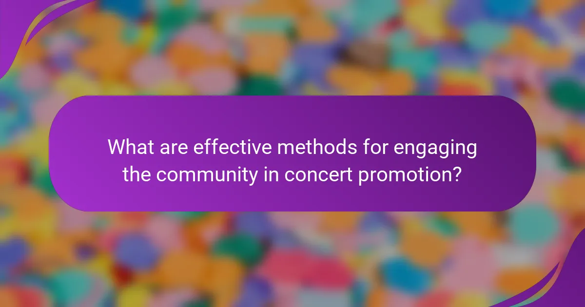What are effective methods for engaging the community in concert promotion?