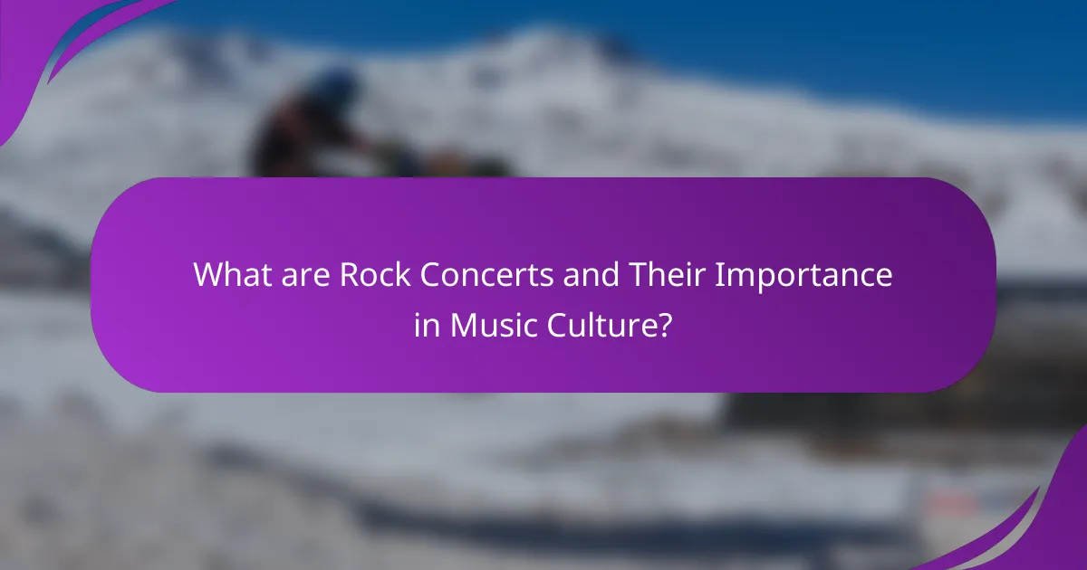 What are Rock Concerts and Their Importance in Music Culture?