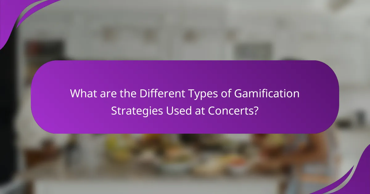 What are the Different Types of Gamification Strategies Used at Concerts?