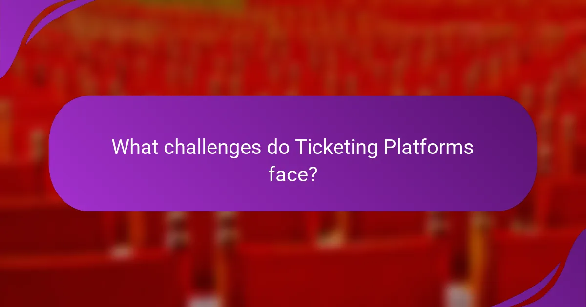 What challenges do Ticketing Platforms face?