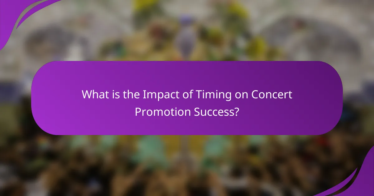 What is the Impact of Timing on Concert Promotion Success?