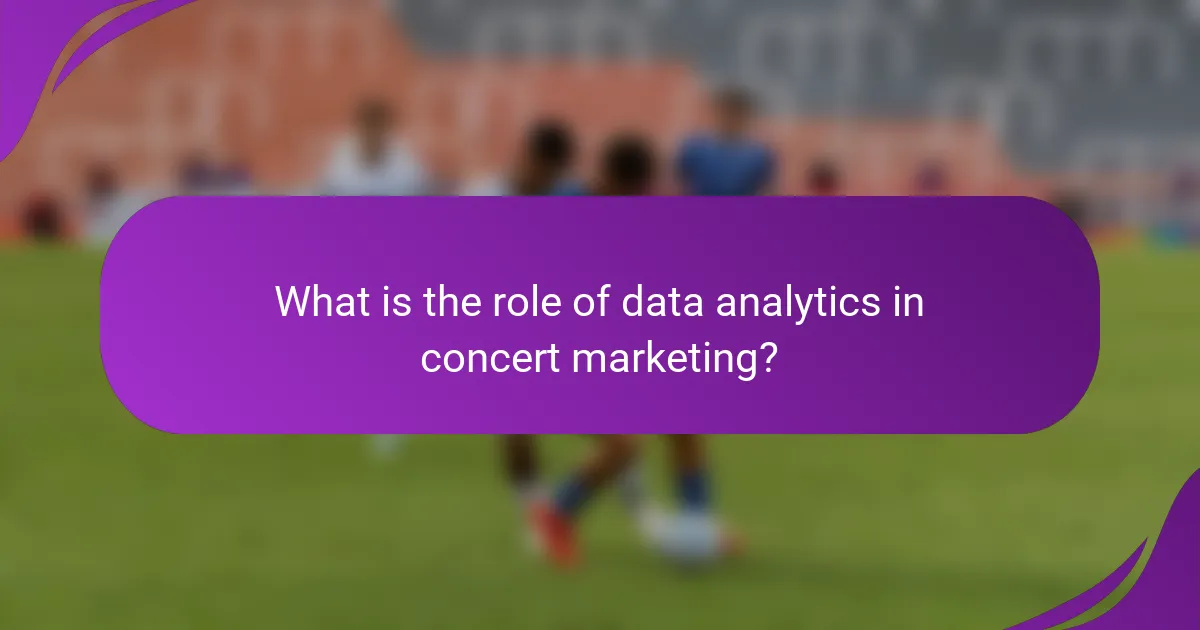What is the role of data analytics in concert marketing?
