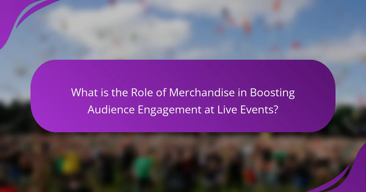 What is the Role of Merchandise in Boosting Audience Engagement at Live Events?