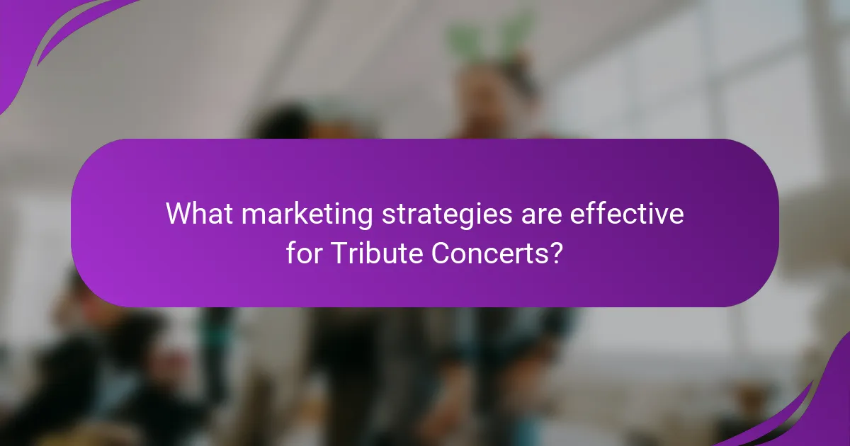 What marketing strategies are effective for Tribute Concerts?