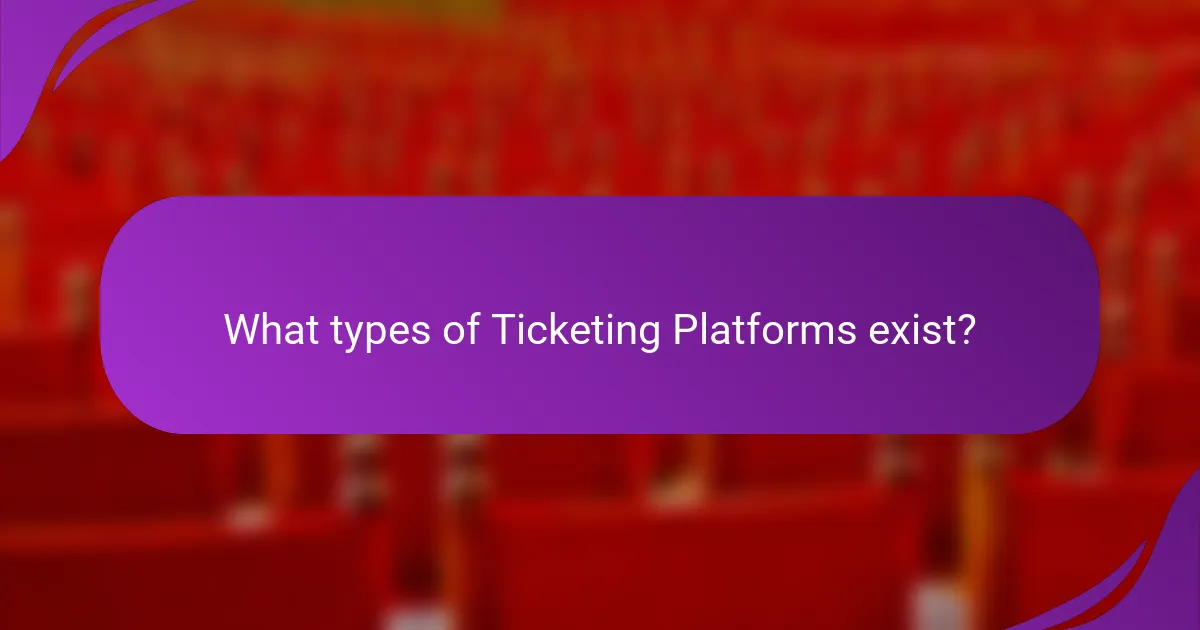 What types of Ticketing Platforms exist?
